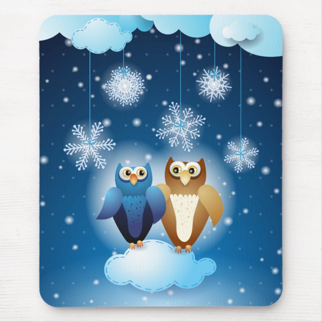 Mousepad Corujas apaixonadas, bocal (Frente)
