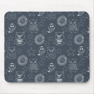 Mousepad Corujas brancas marinhos