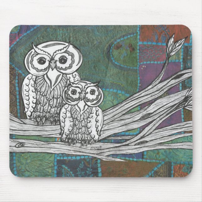 Mousepad Corujas dos retalhos (Frente)