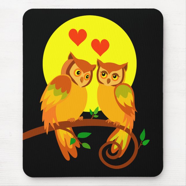 Mousepad Corujas no amor (Frente)