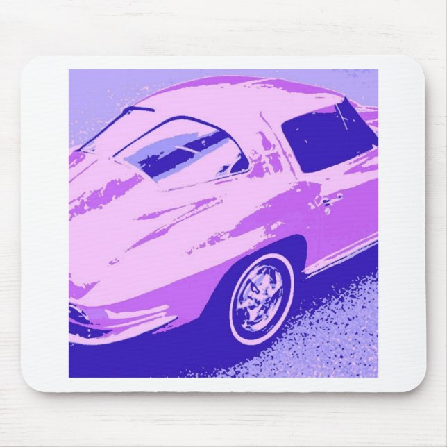 Mousepad Corvette de Janela de Divisão Clássica Roxo (Frente)
