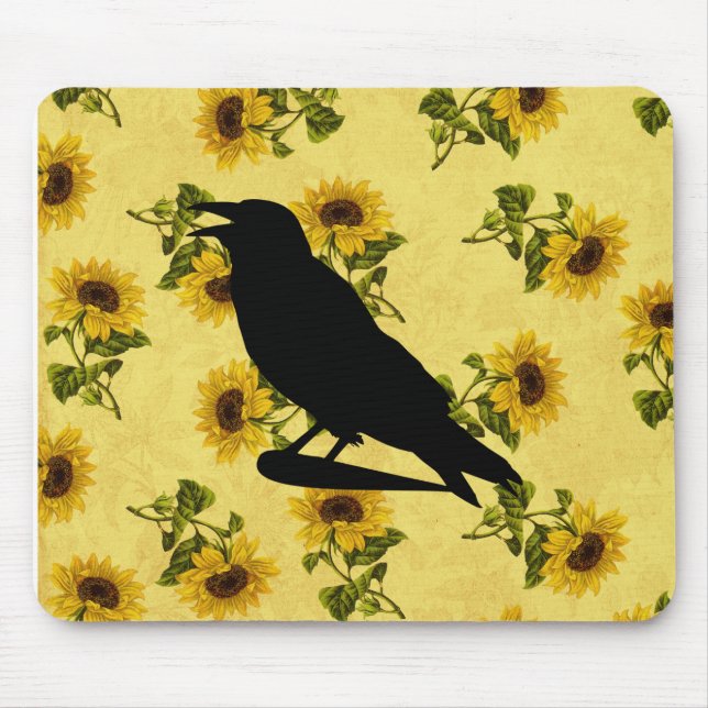 Mousepad Corvo em Girassóis (Frente)