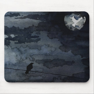 Mousepad Corvo enluarada - arte da Lua cheia
