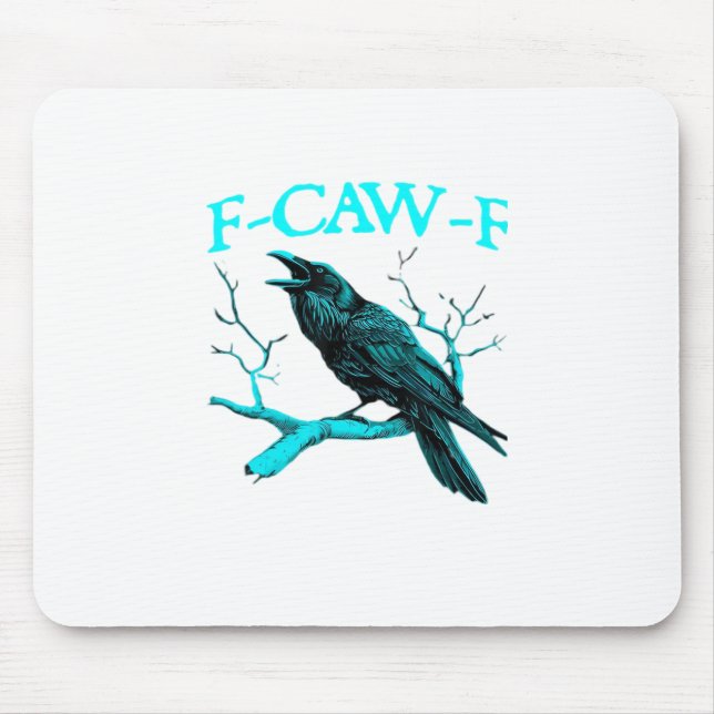 Mousepad Corvo F-Caw-F Pássaro Engraçado Design Retro Criat (Frente)