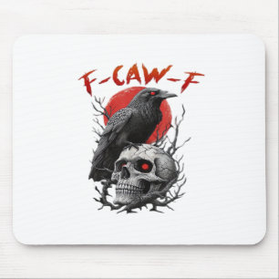 Mousepad Corvo, F-Caw-F Pássaro Engraçado F-Caw-F Lua Gótic