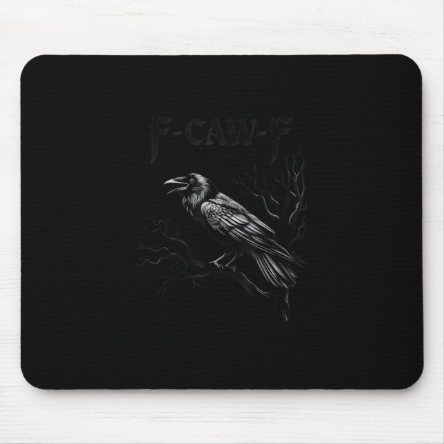 Mousepad Corvo, F-Caw-F Pássaro Retro Clássico (Frente)