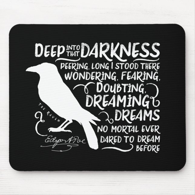 Mousepad Corvo (profundamente nessa escuridão) por Edgar (Frente)