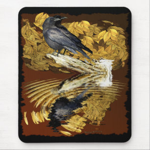 Mousepad CORVOS & coleção da LAGOA do OUTONO