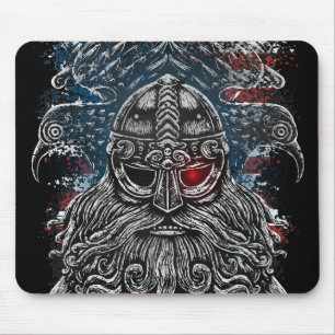 Mousepad Corvos e espadas de Odin Mitologia Viking EUA band