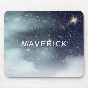 Mousepad Cosmos Night Sky Stars Dark Blue Personalizado