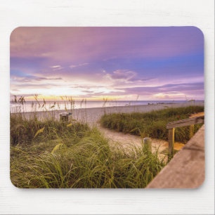 Mousepad Costa da praia de Nápoles e oceano calmo Florid