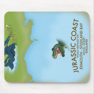 Mousepad Costa Jurássica Inglaterra Cartaz de viagem da Cos