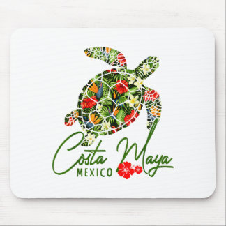 Mousepad Costa Maya México Tartaruga Marinha Hibisco Tropic