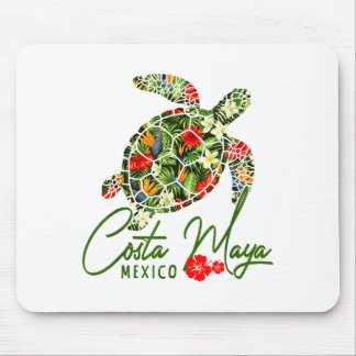 Mousepad Costa Maya México Tartaruga Marinha Trocal Hibisco