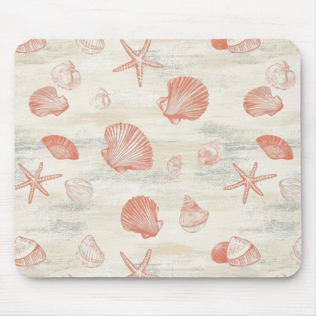 Mousepad Costeira russa - Conchas, Starfish, Recife (29) (Frente)