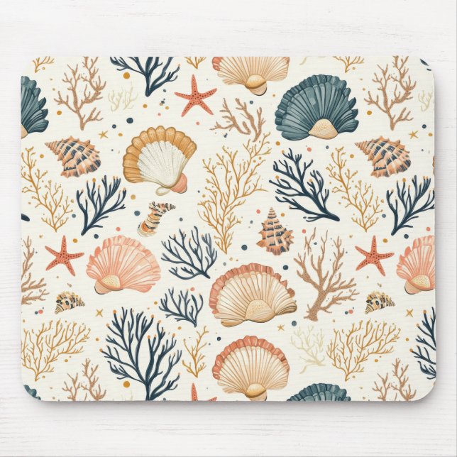 Mousepad Costeiro Russo - Capas de foca, Starfish, Recife ( (Frente)