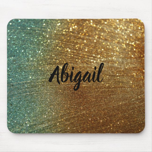 Mousepad Costume. Glitter. do ouro e da turquesa (Frente)