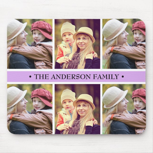 Mousepad Costume Pastel da colagem da foto do roxo 6 (Frente)