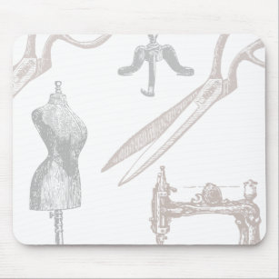 Mousepad costureira do vintage e tema sewing