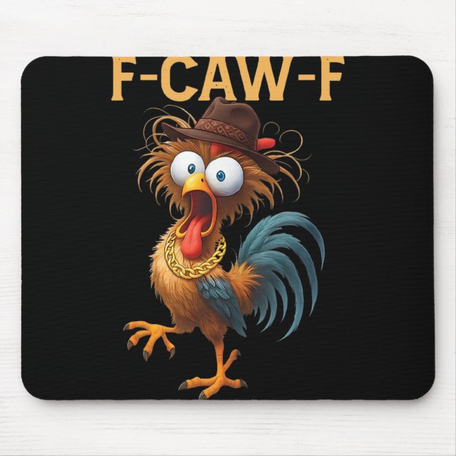 Mousepad Cota de frango F-caw-f Meme de galo (Frente)