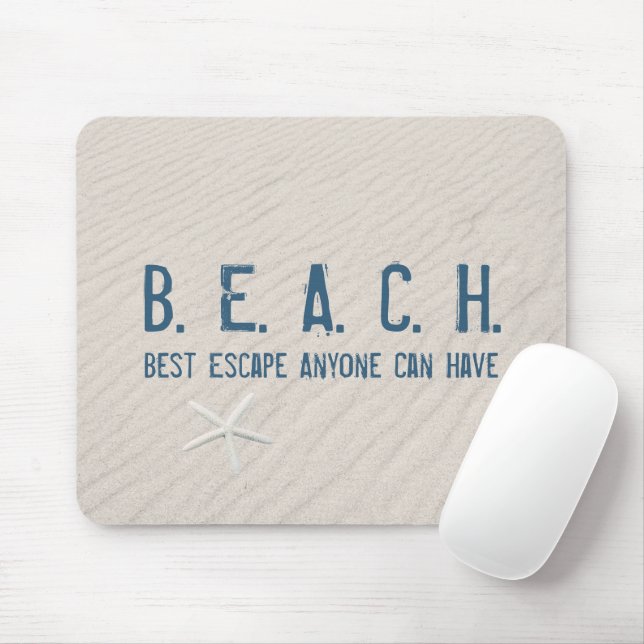 Mousepad Cota de Praia com Starfish Branco (Com mouse)