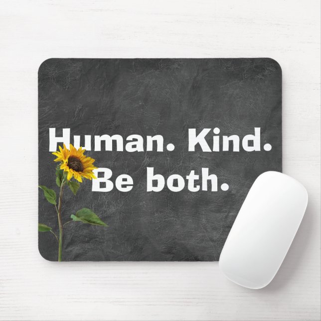 Mousepad Cota Humana com Girassol no Couro (Com mouse)