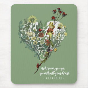 Mousepad Cotação de Aventura Inspiradora de Dama Verde