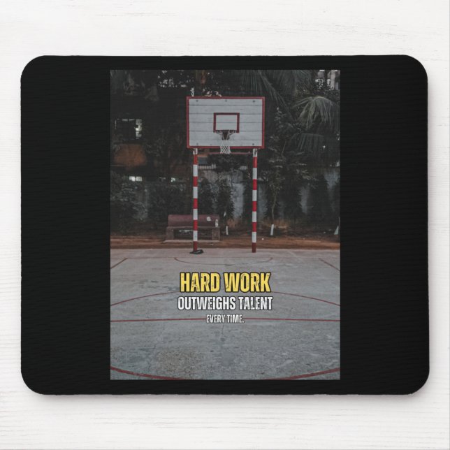Mousepad Cotação de Motivação do Trabalho de Duro de Basque (Frente)
