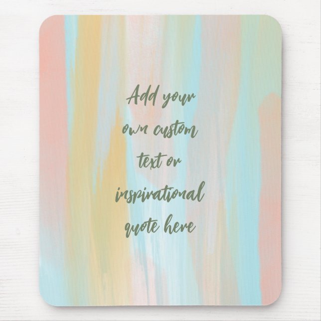 Mousepad Cotação Motivacional de Cores Aquáticas de Pastel  (Frente)