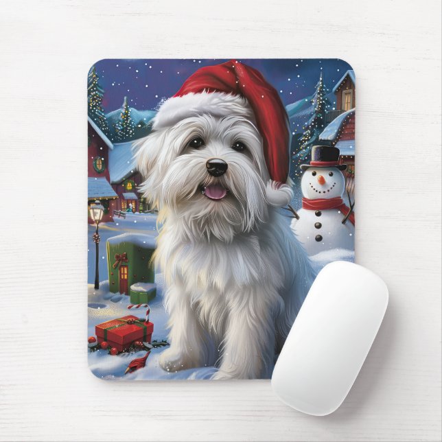 Mousepad Coton De Tulear Winter Wonderland Natal Joy (Com mouse)