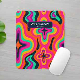 Mousepad Cotovelo Personalizado Coloful Retroativo Abstrato
