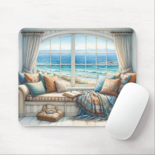Mousepad Cottagecore Assento de Janela Costeira Aconchegant