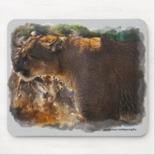 Mousepad Cougar Mountain Lion Big Cat Art Design 4