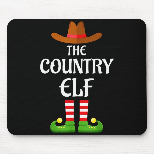 Mousepad Country Elf Family Matching Group Christmas Cowboy (Frente)