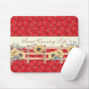 Mousepad Country Sunflower em Bandana Impressão Personaliz
