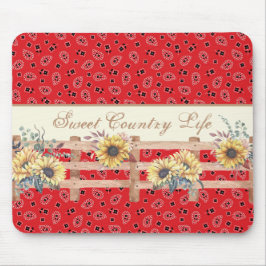 Mousepad Country Sunflower em Bandana Impressão Personaliza