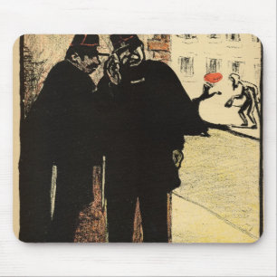 Mousepad Couro cru de dois polícias da esposa do comissár