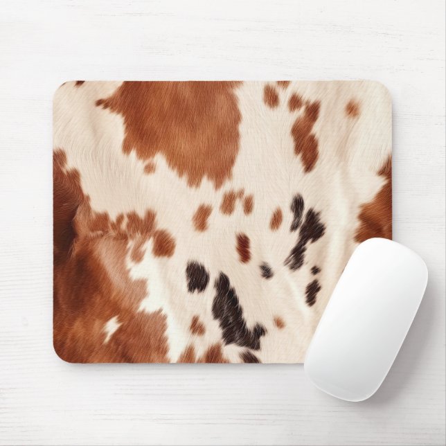 Mousepad Couro de Vaca Southwest Creme Marrom (Com mouse)