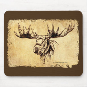 Mousepad Couro do falso do desenho dos alces