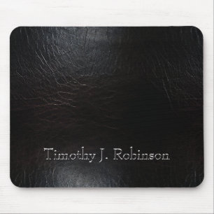 Mousepad Couro Preto, Com Distância Faux, Emboscada