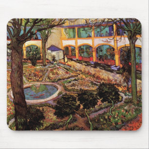 Mousepad Courtyard of Hospital at Arles, por Vincent van Go