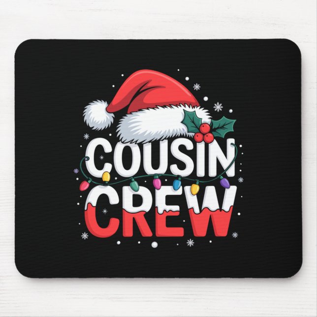 Mousepad Cousin Crew Christmas Reindeer Antlers Hat Lights  (Frente)