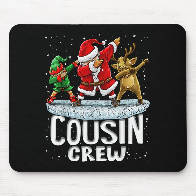 Mousepad Cousin Crew Santa Elf Dabbing Matching Family Chri (Frente)