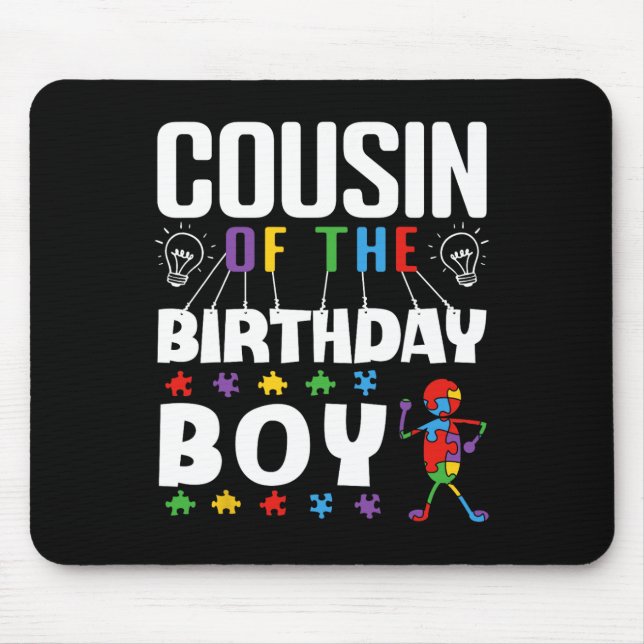 Mousepad Cousin Of The Birthday Boy Autism Awareness Puzzle (Frente)