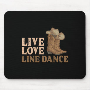 Mousepad Cowboy Boots Line Dancing Country Hail Love Li