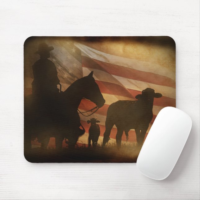 Mousepad Cowboy e cavalo ocidentais (Com mouse)