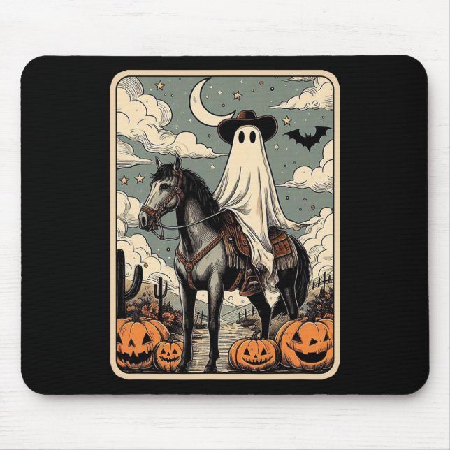 Mousepad Cowboy Fantasma Andando Cavalo Engraçado Tarot Car (Frente)