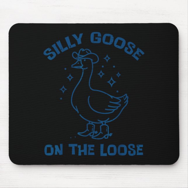 Mousepad Cowboy Goose Silly On The Loose Funny Animal Men W (Frente)
