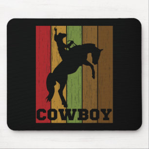 Mousepad Cowboy Rodeo Horse Retro Western Cowboy Horseck Ri