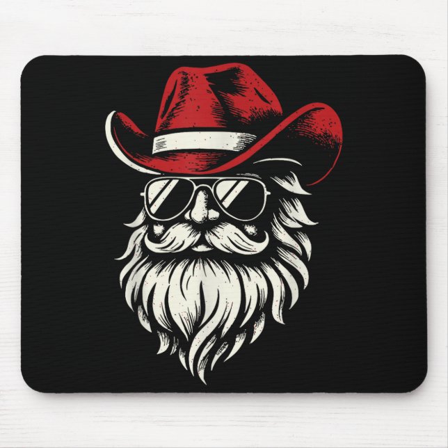 Mousepad Cowboy Santa Claus Christmas Vintage  (Frente)